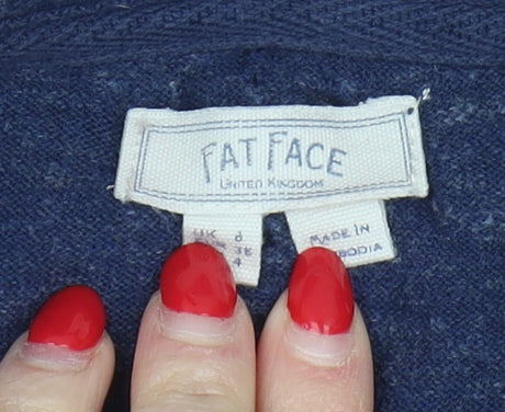 Fat Face Women's Blue Long Sleeve Cardigan, Size 10