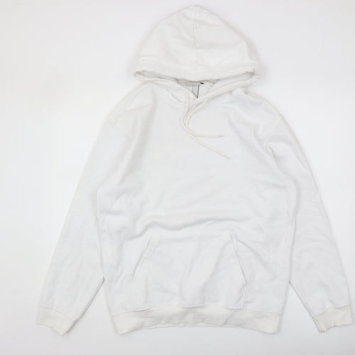 H&M Essentials Men's White S Pullover Hoodie