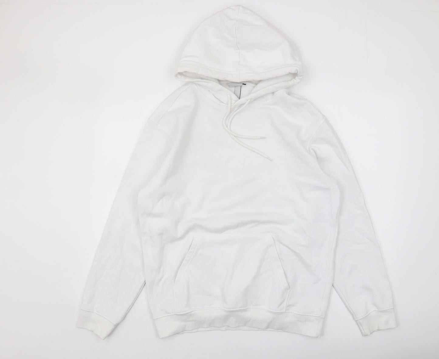 H&M Essentials Men's White S Pullover Hoodie