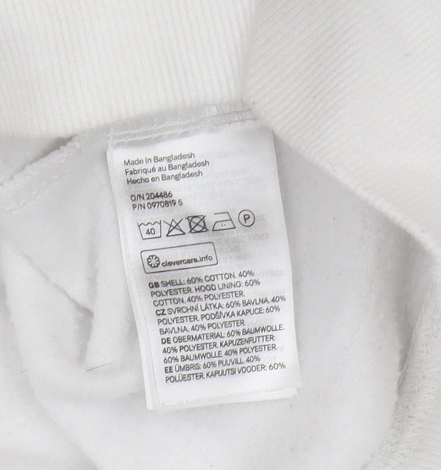 H&M Essentials Men's White S Pullover Hoodie