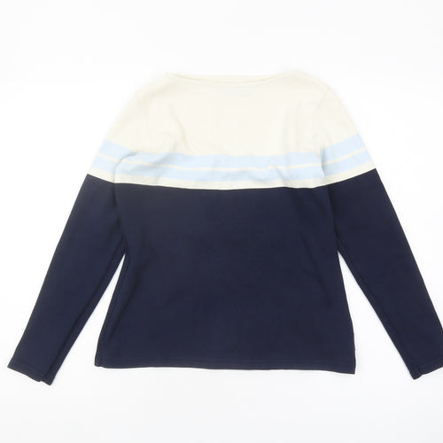 Maine New England Women's Blue Stripe Top, Size 10