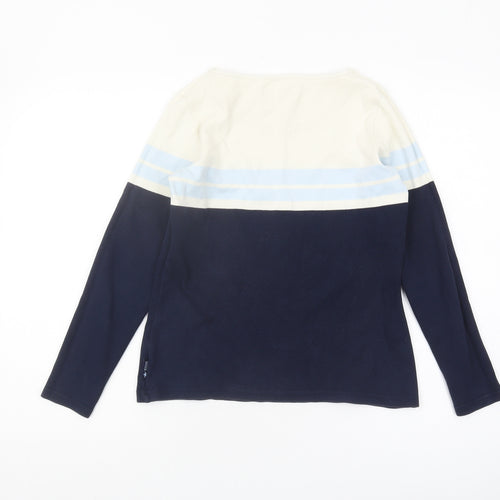 Maine New England Women's Blue Stripe Top, Size 10