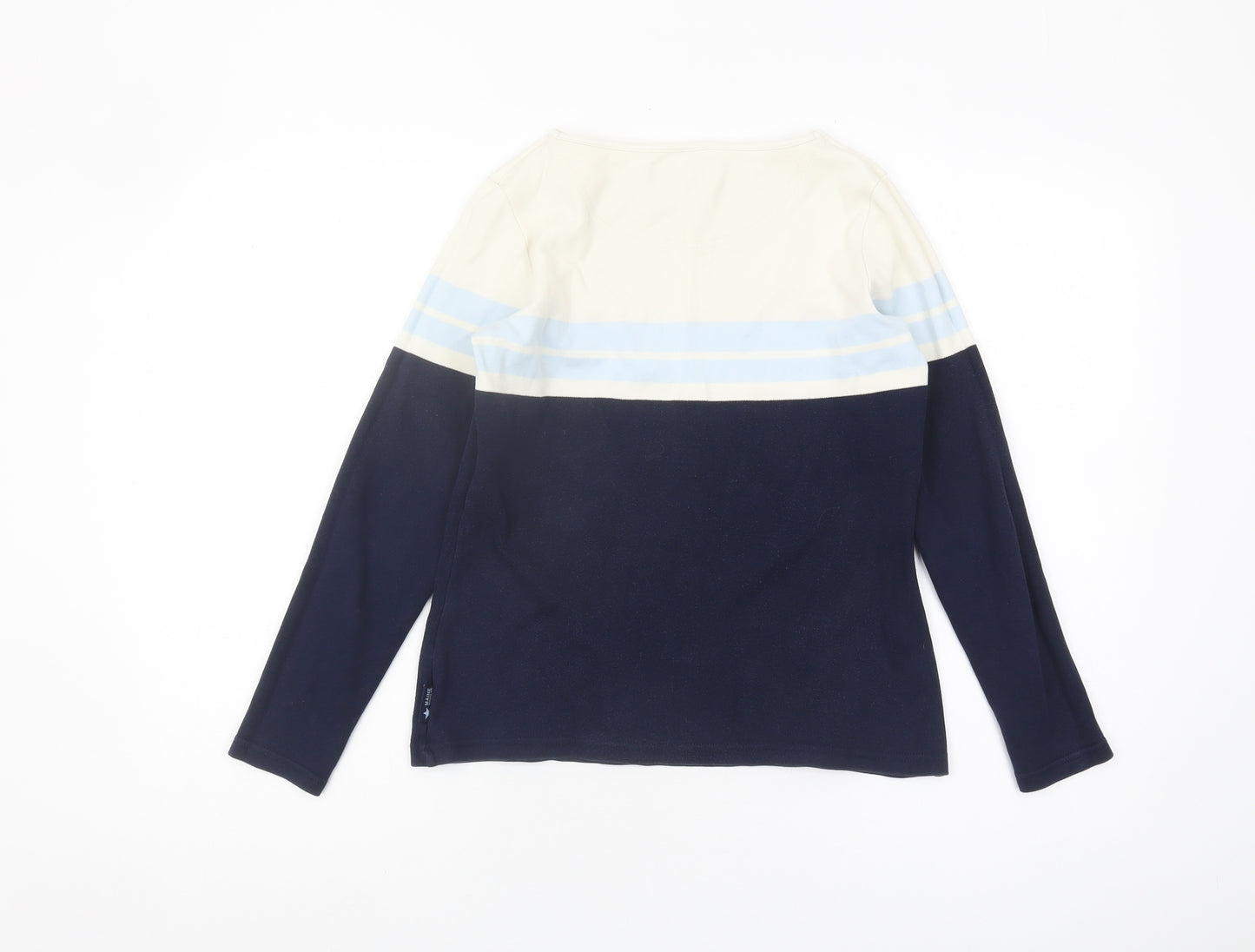 Maine New England Women's Blue Stripe Top, Size 10