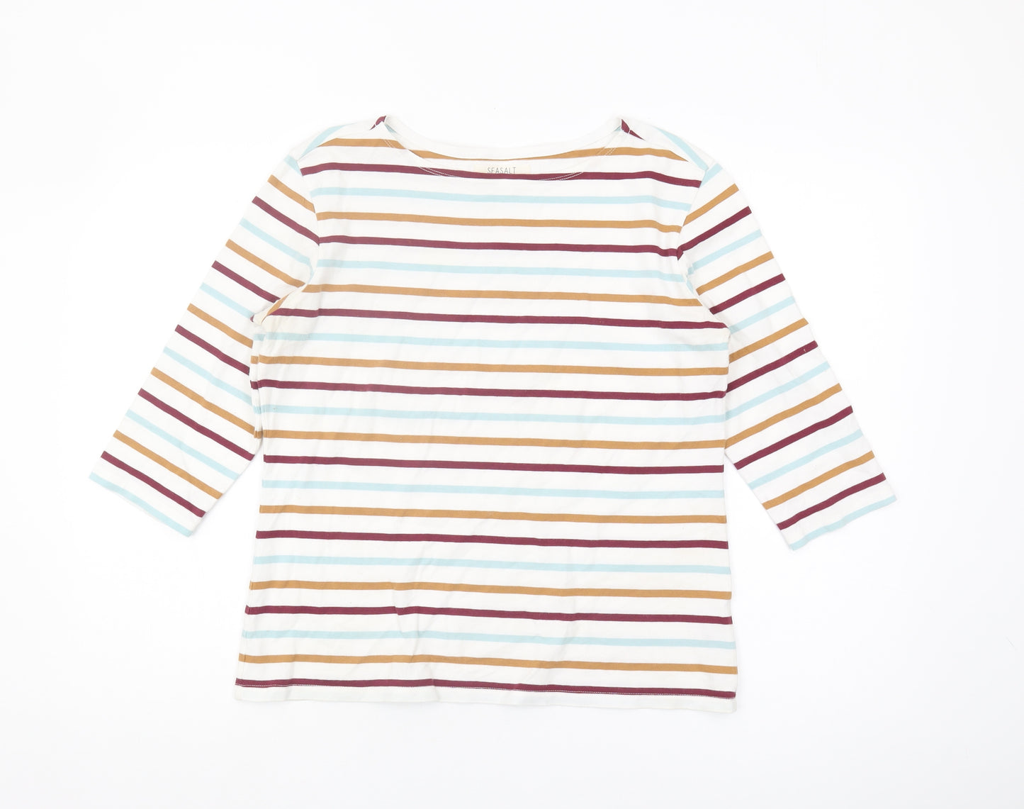 Seasalt Women's Multicoloured Striped T-Shirt UK 12
