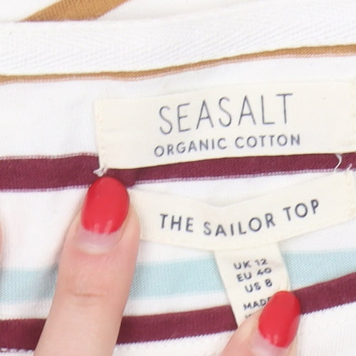 Seasalt Women's Multicoloured Striped T-Shirt UK 12