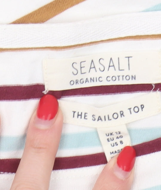 Seasalt Women's Multicoloured Striped T-Shirt UK 12