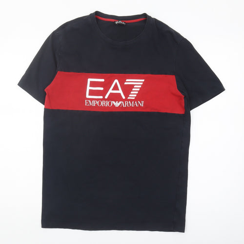 Emporio Armani Men’s Black Logo T-Shirt, L, Colourblock