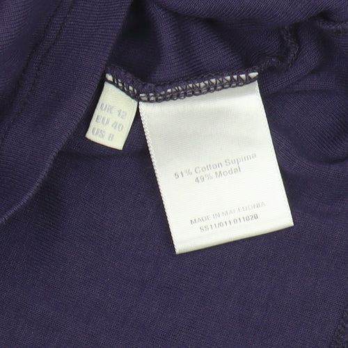 Whistles Women's Purple Boat Neck Top Size 12