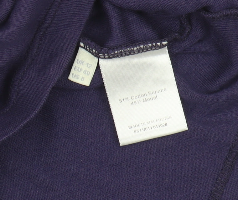 Whistles Women's Purple Boat Neck Top Size 12