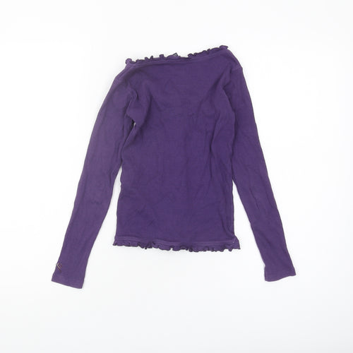 Lili Gaufrette Girls Purple Button-Up Top Long Sleeve Size 10