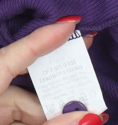 Lili Gaufrette Girls Purple Button-Up Top Long Sleeve Size 10