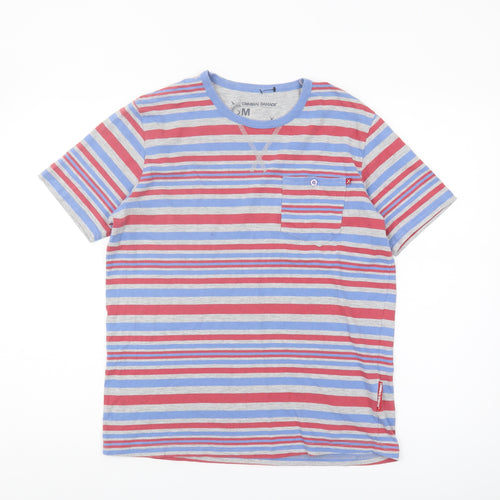 Criminal Damage Men's Multicoloured Striped T-Shirt