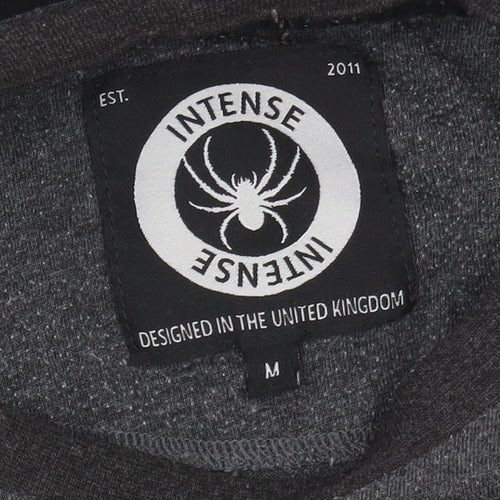 Intense Men's Black/Grey Colourblock T-Shirt Medium