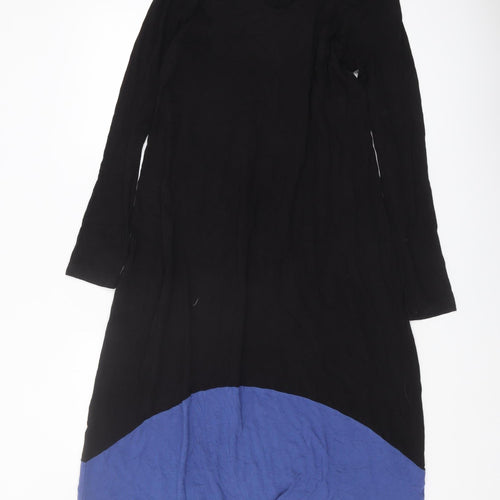 Capri Women's Black/Blue Colourblock V-Neck Dress XS/S