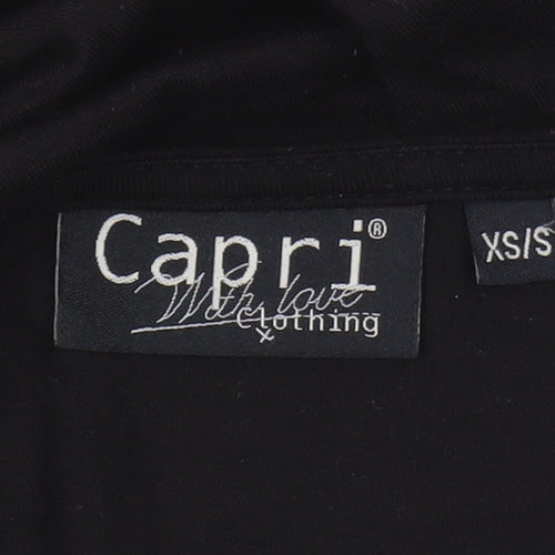 Capri Women's Black/Blue Colourblock V-Neck Dress XS/S