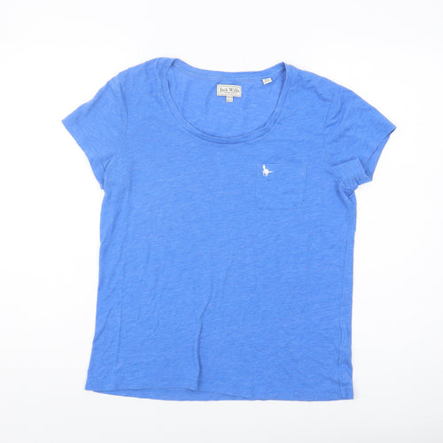 Jack Wills Women’s Blue Scoop Neck T-Shirt Size 12