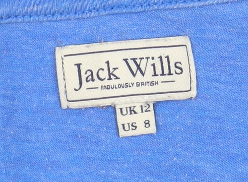 Jack Wills Women’s Blue Scoop Neck T-Shirt Size 12