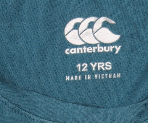 Canterbury Boys Blue Rugby T-Shirt 12 Years Short Sleeve