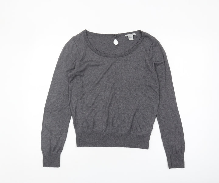 H&M Women's Grey Pullover Jumper, Size 12