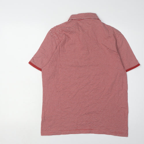 Marks and Spencer Men's Red Striped Polo Shirt M