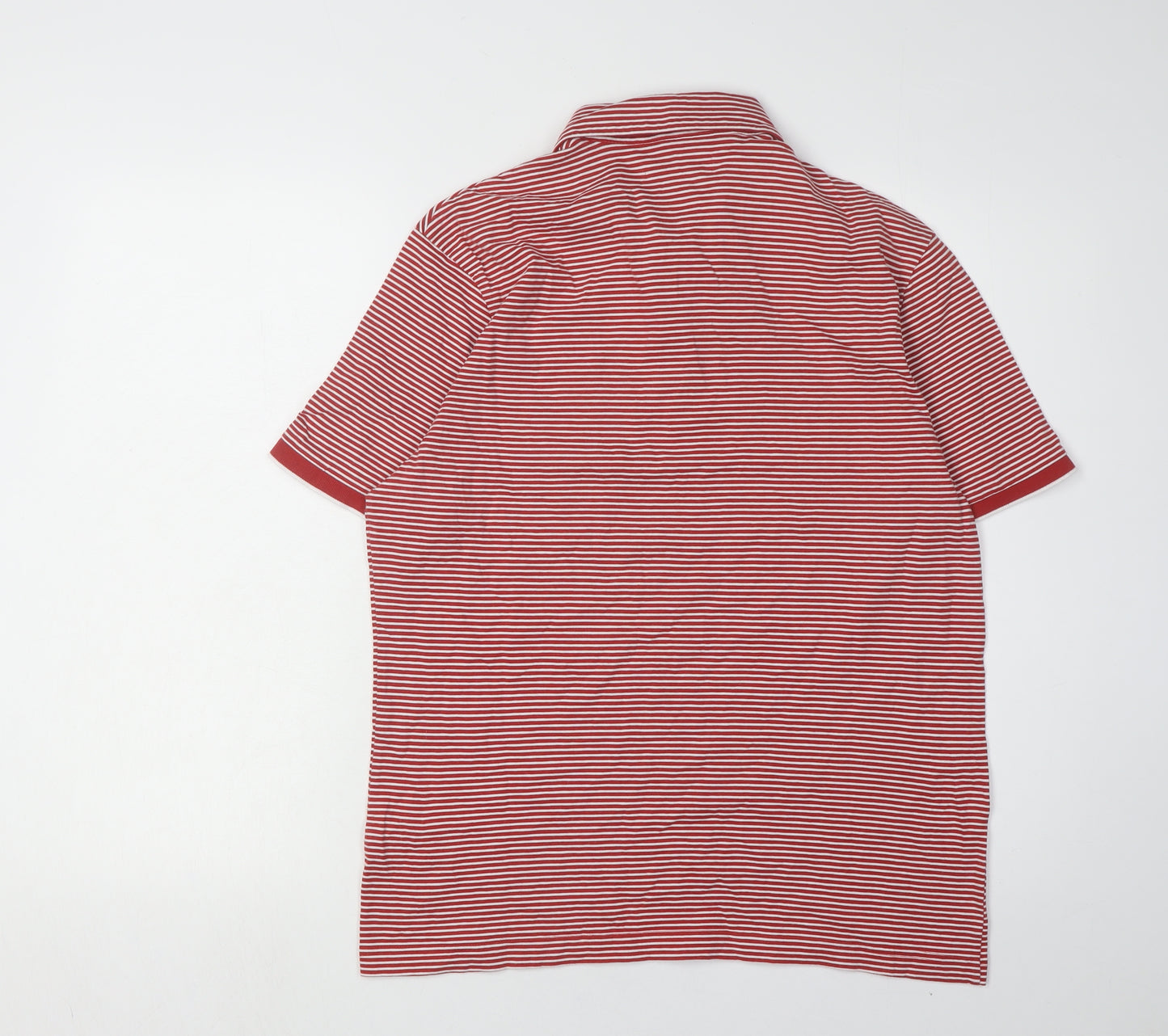 Marks and Spencer Men's Red Striped Polo Shirt M