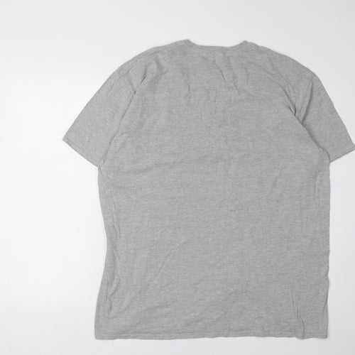 boohooMAN Men's Grey Cotton T-Shirt L