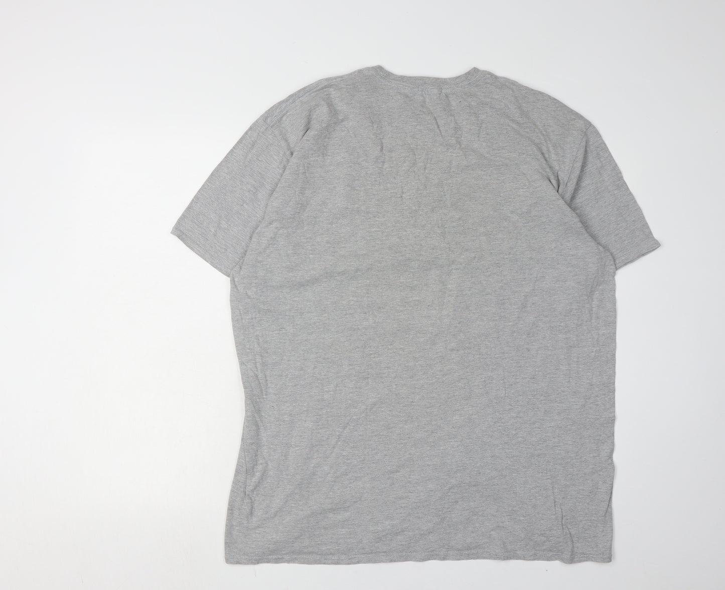 boohooMAN Men's Grey Cotton T-Shirt L