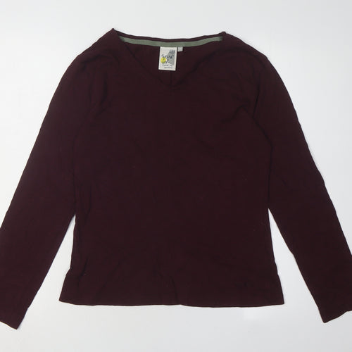 Weird Fish Women's Purple V-Neck Long Sleeve Top