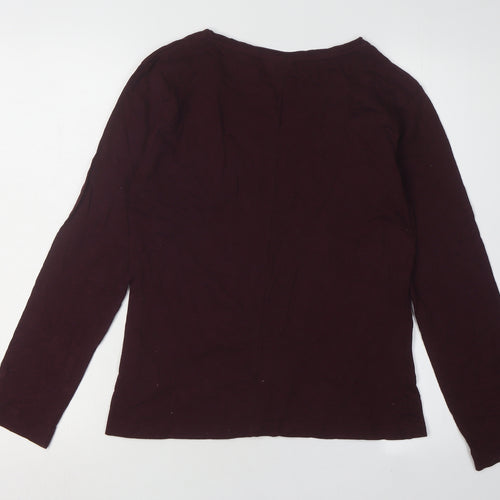 Weird Fish Women's Purple V-Neck Long Sleeve Top
