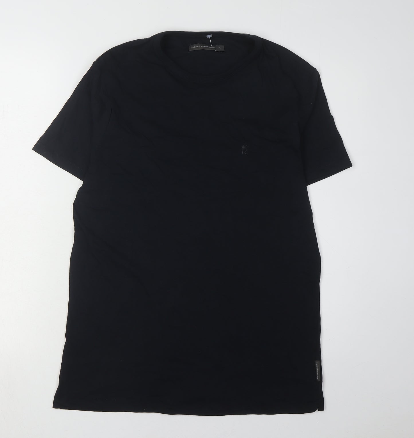 French Connection Men's Black L Cotton T-Shirt