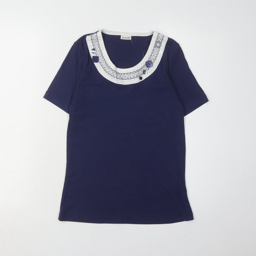 Damart Women's Blue T-Shirt Size 10/12 - Elegant Casual