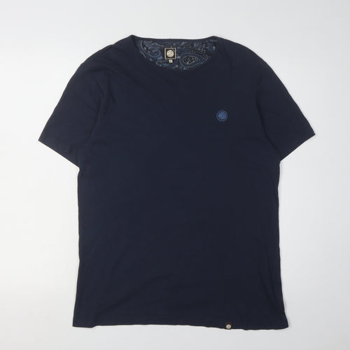 Pretty Green Men's Blue Crew Neck T-Shirt M