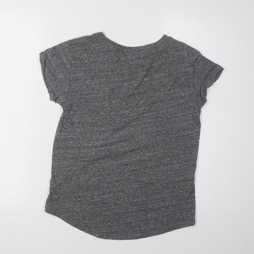 Pink Women's Grey Crew Neck T-Shirt - Casual Wear