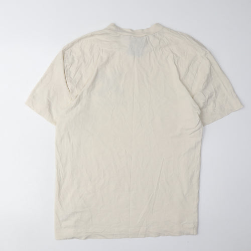 Collusion Men's Beige Crew Neck T-Shirt Size L