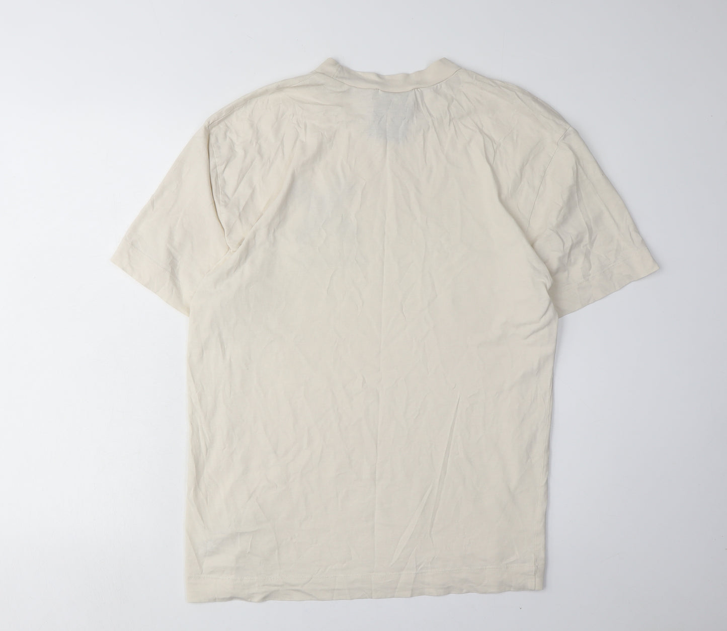 Collusion Men's Beige Crew Neck T-Shirt Size L