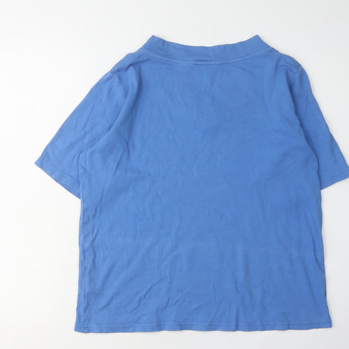 Isle Women's Blue V-Neck T-Shirt, Size L, Casual