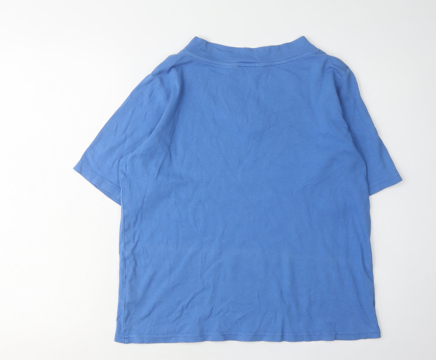 Isle Women's Blue V-Neck T-Shirt, Size L, Casual