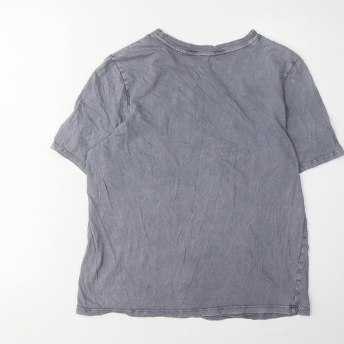 H&M Unisex Grey Cotton NASA Logo Crew Neck T-Shirt XS