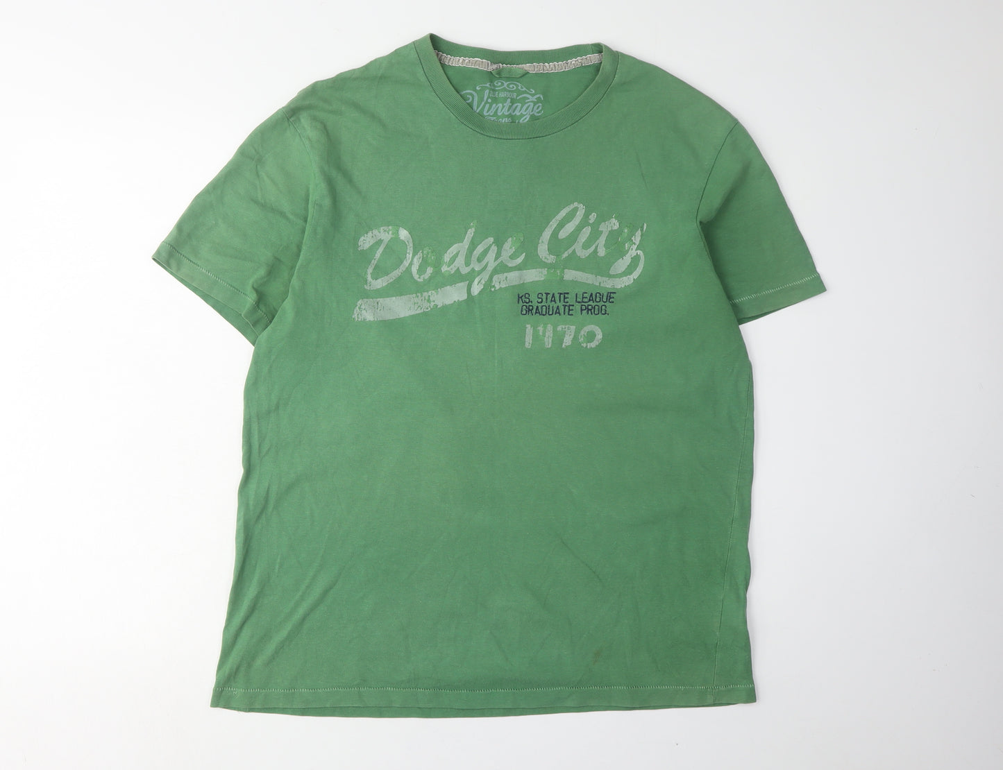 Marks and Spencer Vintage Green Graphic T-Shirt, L