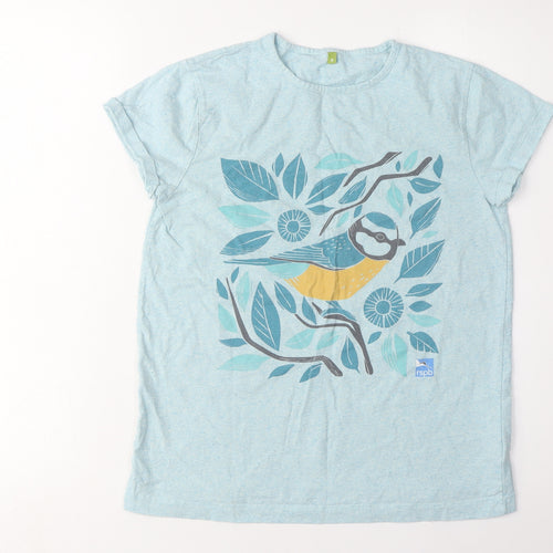 Rapanui Women's Blue Bird Print T-Shirt, Size 8