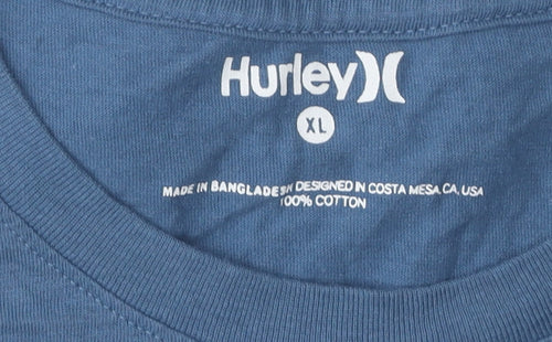 Hurley Unisex Blue XL T-Shirt Casual Cotton Tee
