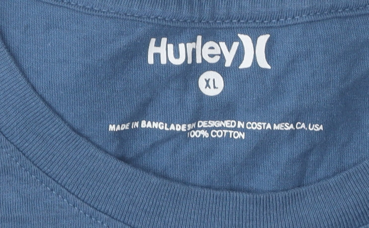 Hurley Unisex Blue XL T-Shirt Casual Cotton Tee
