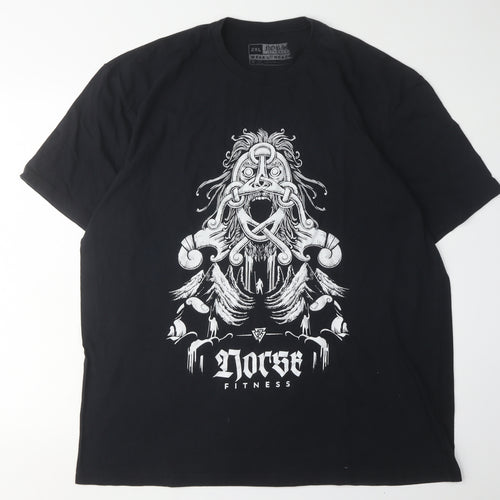 Norse Fitness Men's Black 2XL Graphic T-Shirt