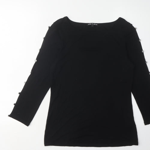 Cable & Gauge Women’s Black 3/4 Sleeve Top Size S