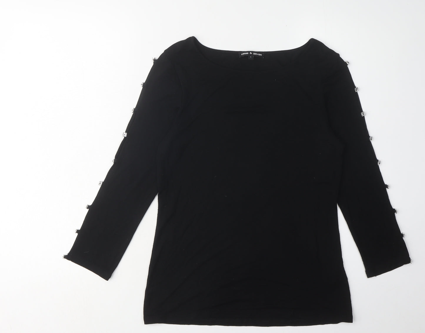 Cable & Gauge Women’s Black 3/4 Sleeve Top Size S