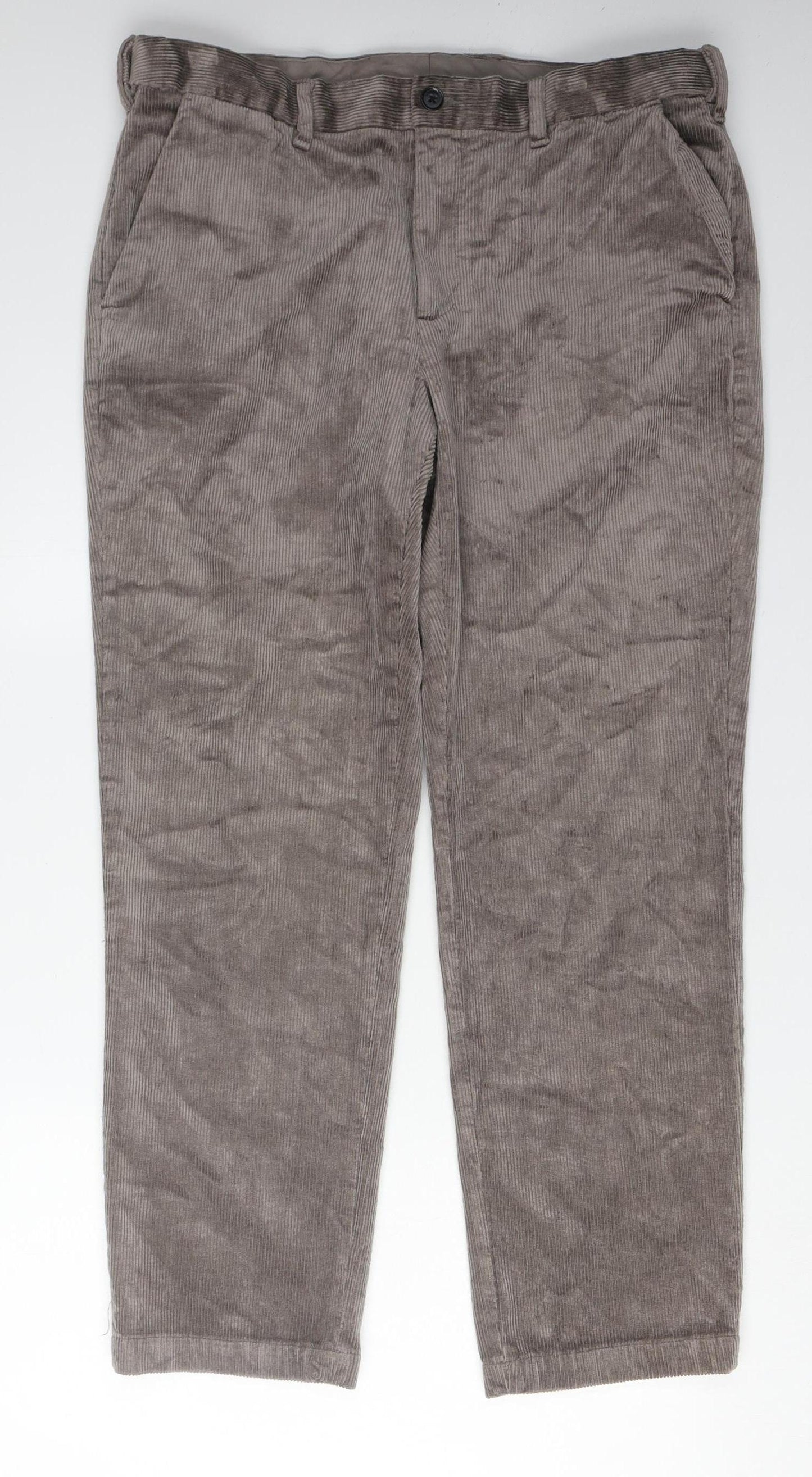 Marks and Spencer Men's Grey Corduroy Trousers 36