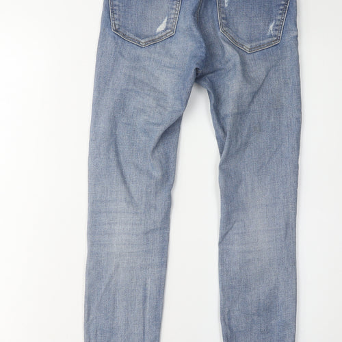 Stradivarius Women's Blue Distressed Skinny Jeans Size 4