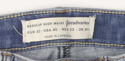 Stradivarius Women's Blue Distressed Skinny Jeans Size 4