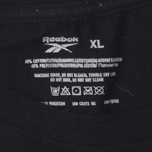 Reebok Men's XL Black Crew Neck T-Shirt