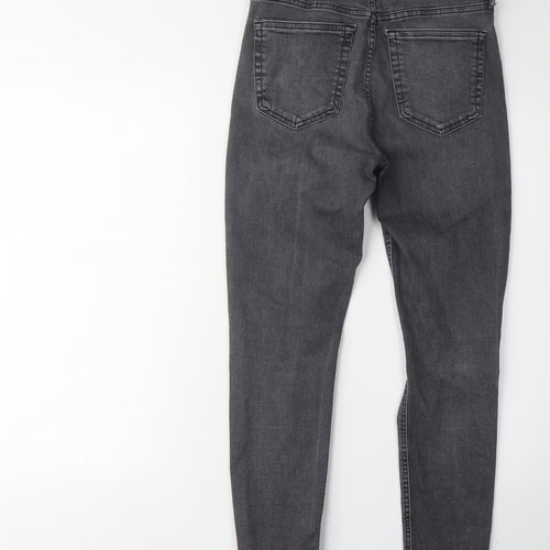 Topshop Women's Black Skinny Jeans UK 12 Distressed Denim
